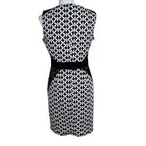 Robe Fourreau Venus à Devant Twisté Noir Et Blanc - Taille XS, Neuve Sans étiquettes
